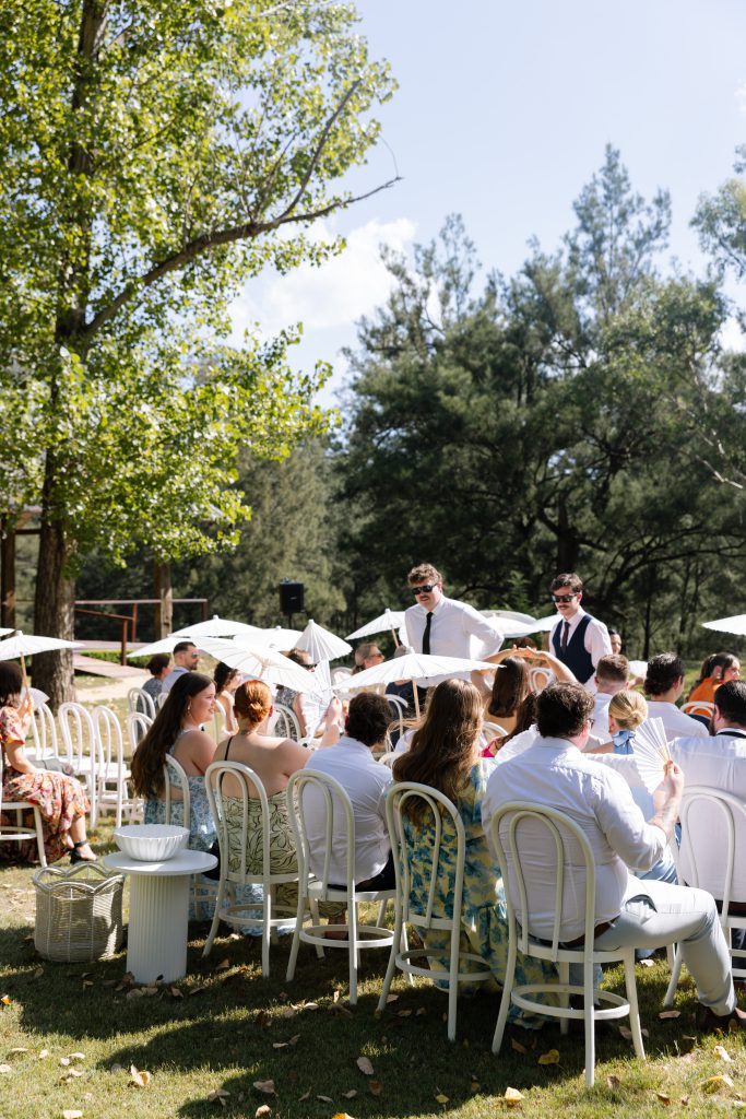 Ceremony arch beneath the trees at The Grove, Stonehurst
